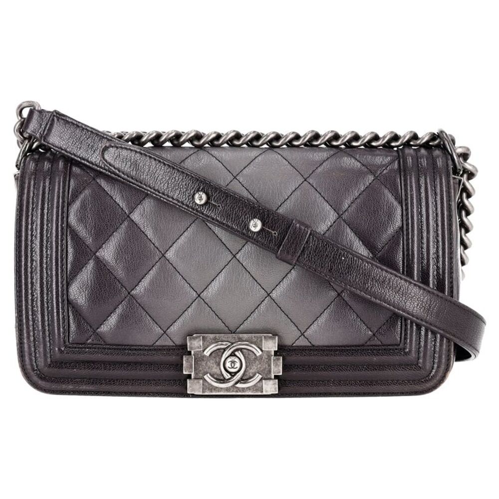 Chanel Ombre Quilted Glazed Leather Crossbody Boy Bag